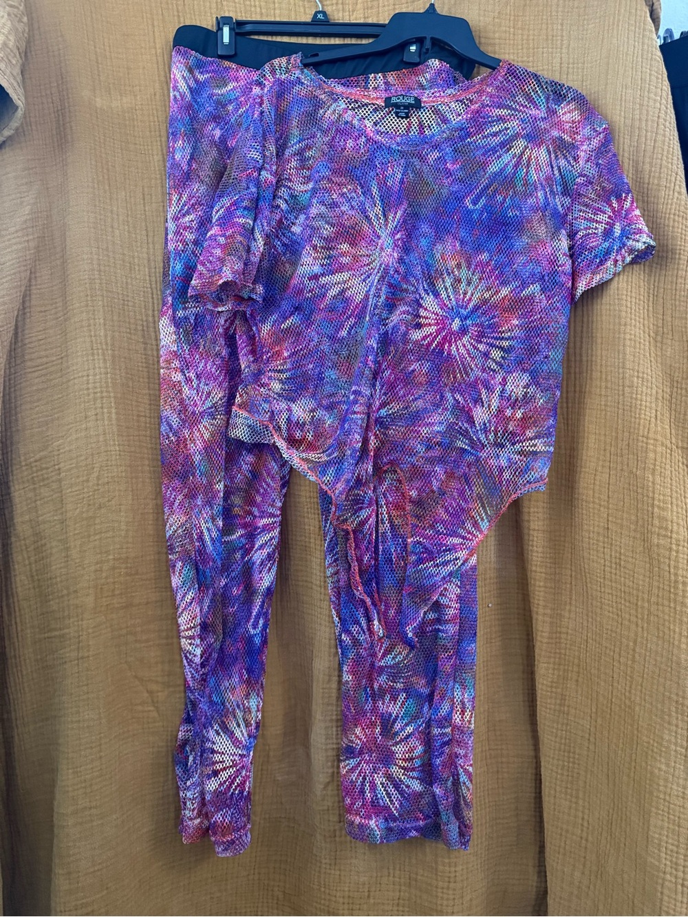 Tie-Dye Lounge Set - Multicolor Knit Top & Leggings